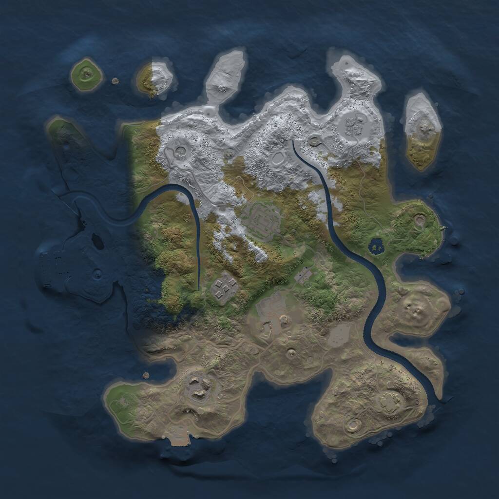 Rust Map: Procedural Map, Size: 3000, Seed: 26140, 9 Monuments
