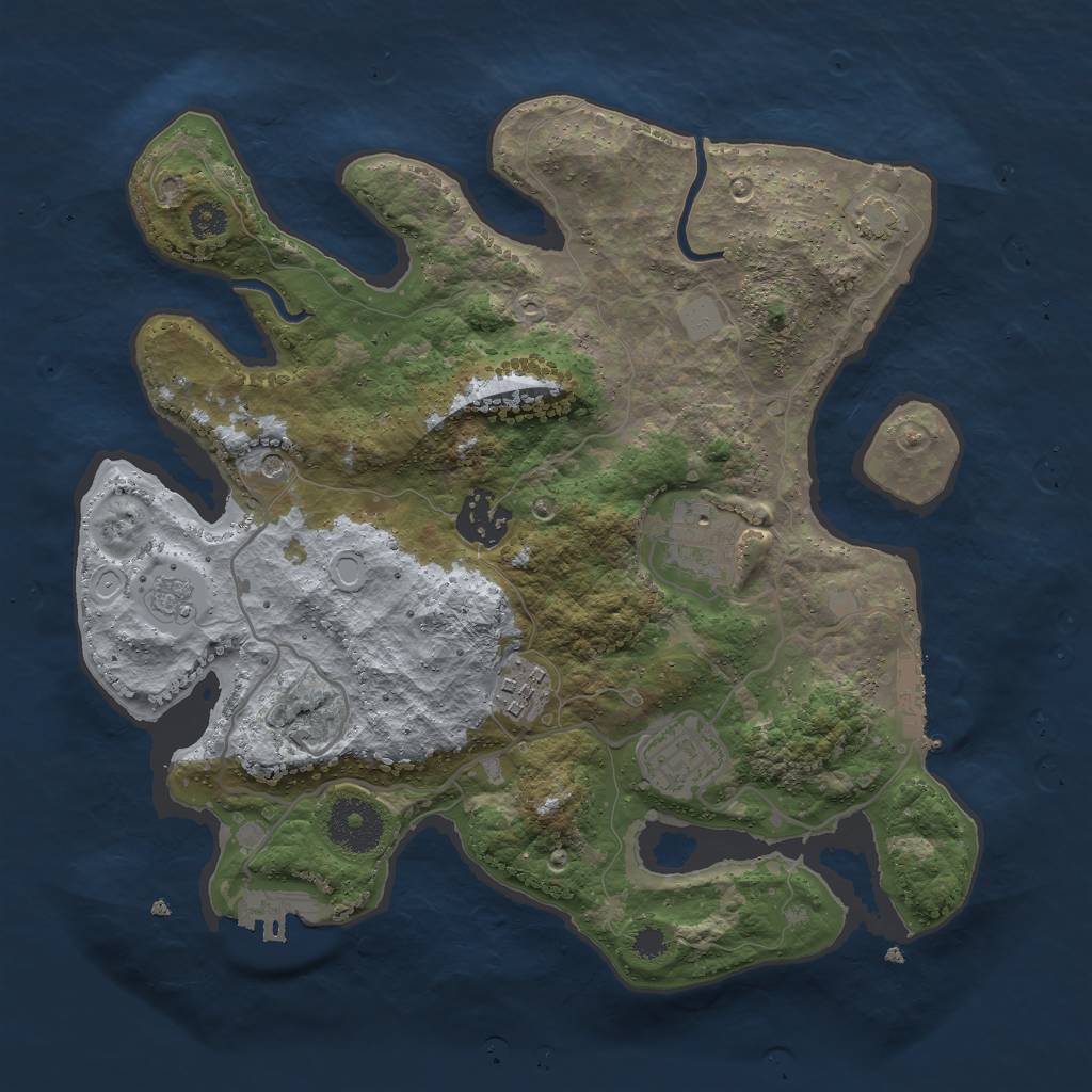 Rust Map: Procedural Map, Size: 3000, Seed: 21111, 11 Monuments