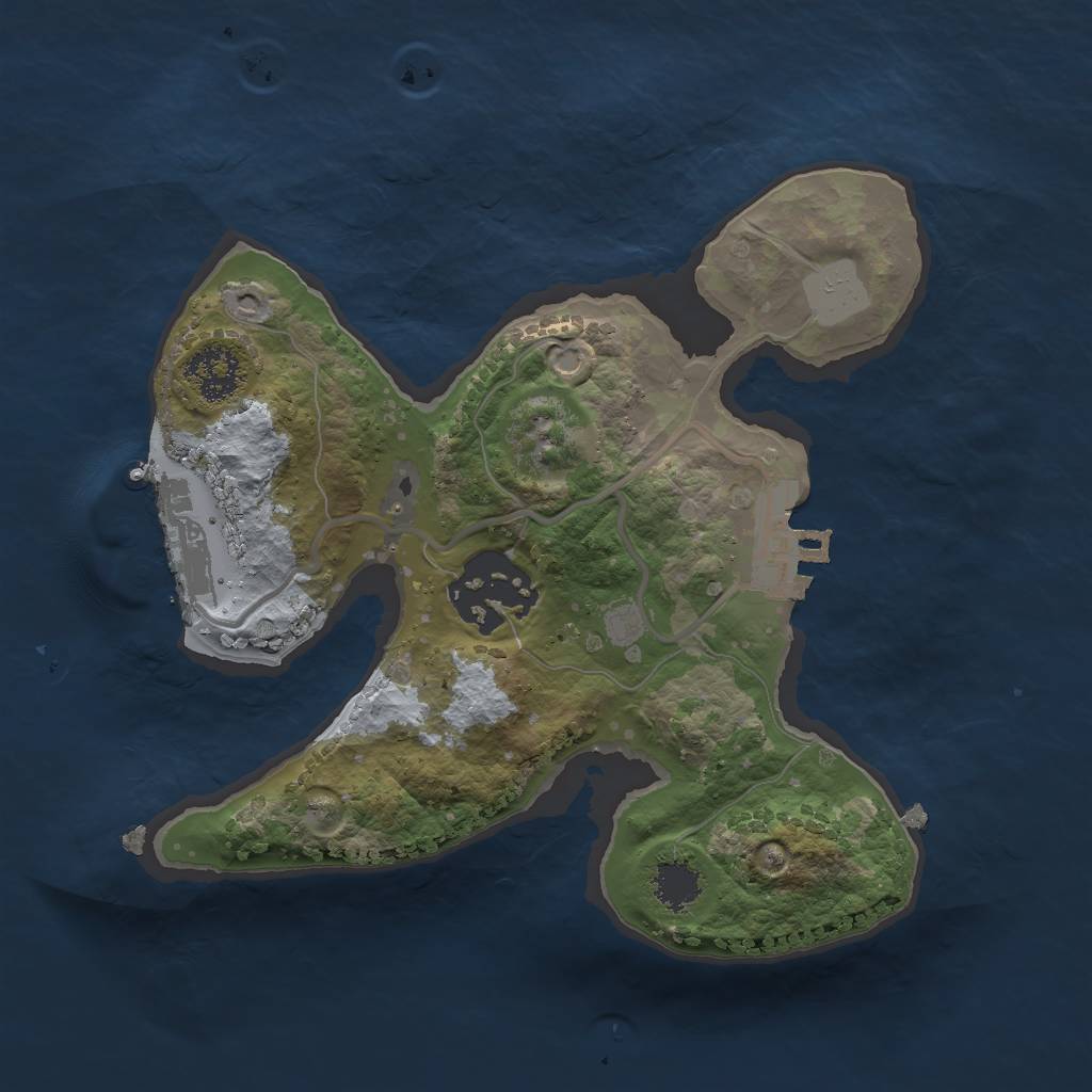 Rust Map: Procedural Map, Size: 2000, Seed: 1547147919, 6 Monuments