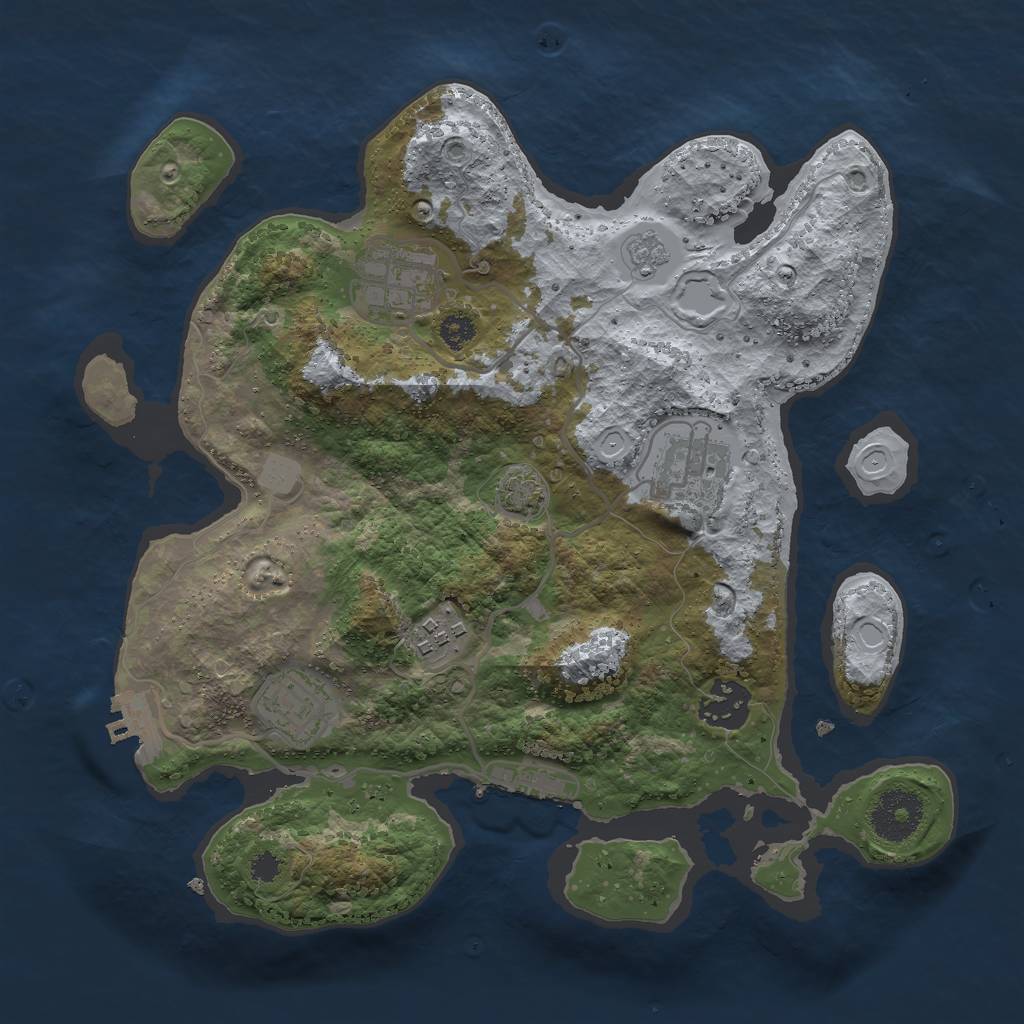 Rust Map: Procedural Map, Size: 3000, Seed: 84452224, 11 Monuments