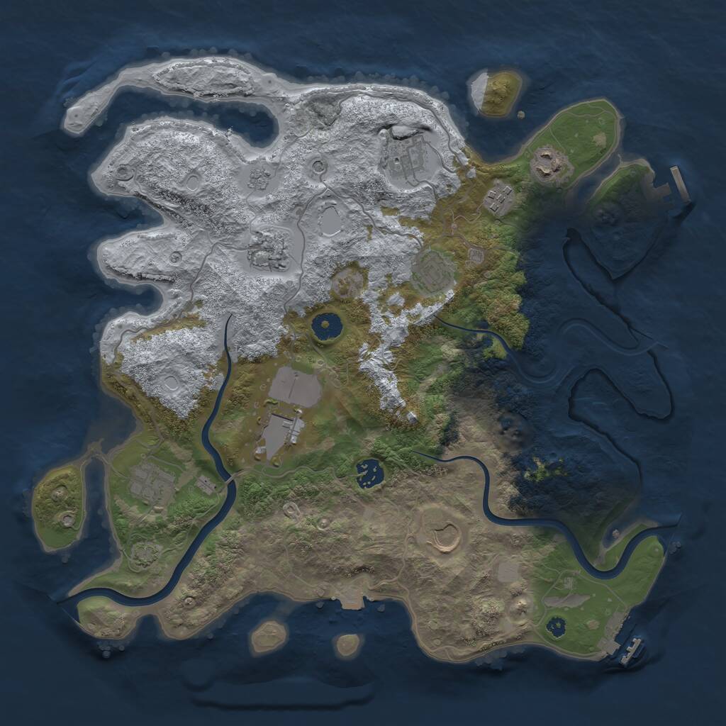 Rust Map: Procedural Map, Size: 3800, Seed: 5955, 15 Monuments