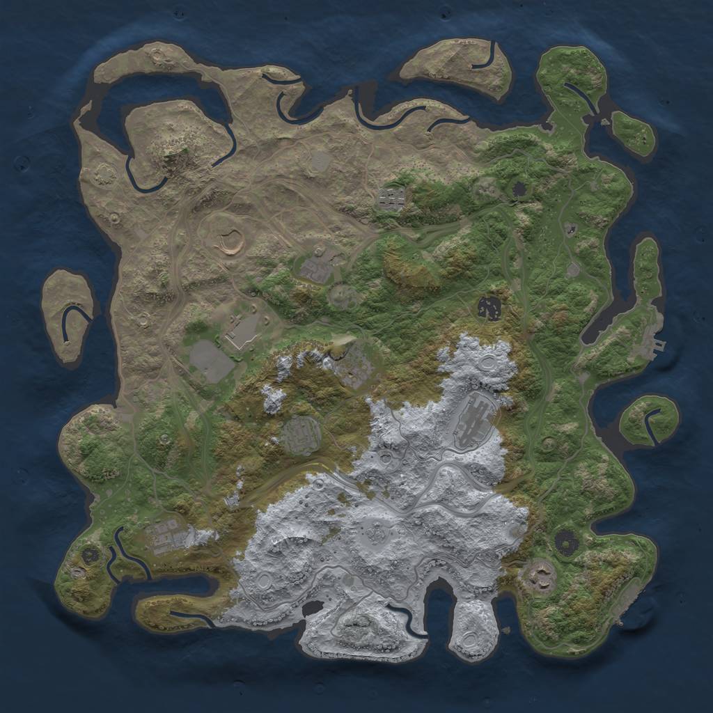 Rust Map: Procedural Map, Size: 4250, Seed: 808300410, 17 Monuments