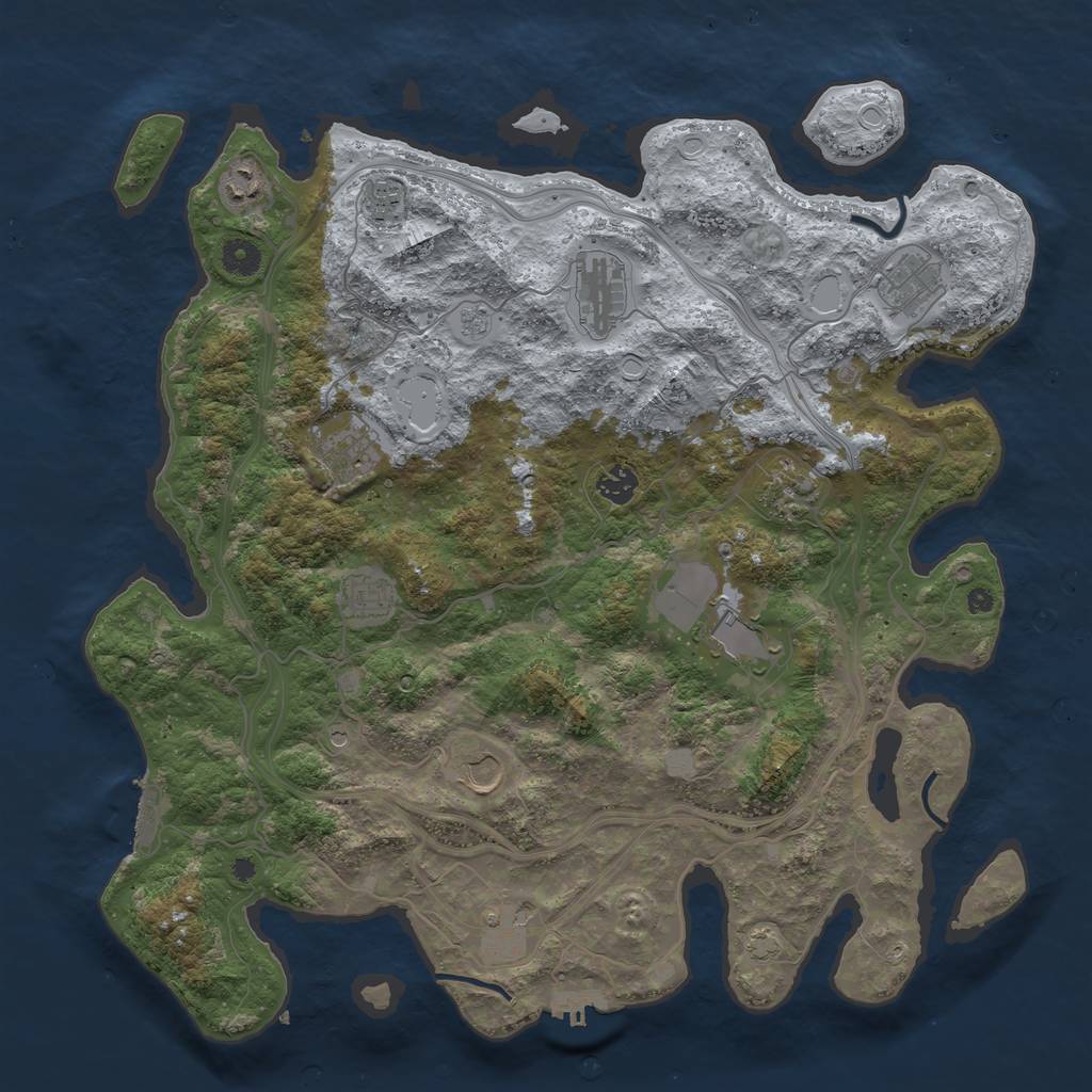 Rust Map: Procedural Map, Size: 4250, Seed: 2094327589, 18 Monuments