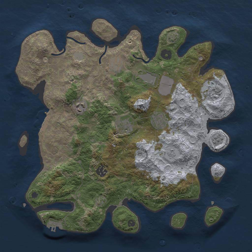 Rust Map: Procedural Map, Size: 3500, Seed: 595488993, 15 Monuments