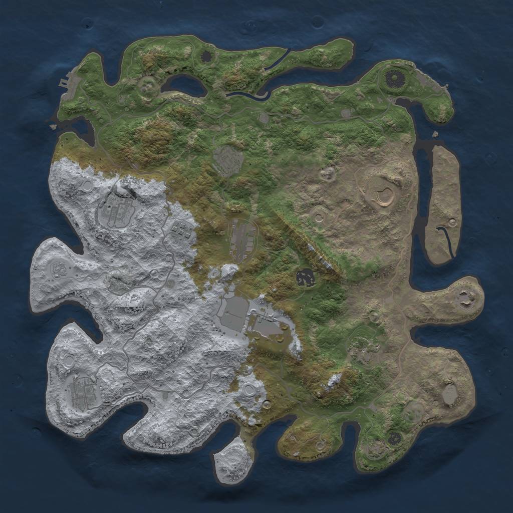 Rust Map: Procedural Map, Size: 4000, Seed: 4731731, 17 Monuments