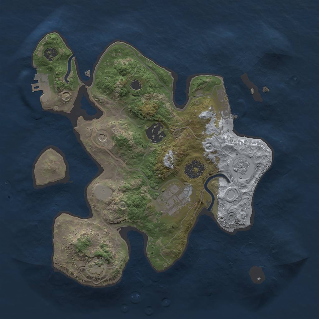 Rust Map: Procedural Map, Size: 2500, Seed: 1554225852, 10 Monuments