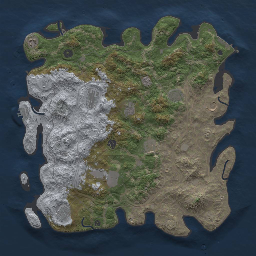 Rust Map: Procedural Map, Size: 4250, Seed: 1789198348, 17 Monuments