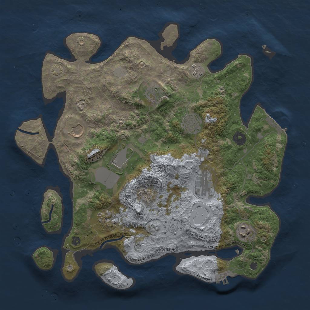 Rust Map: Procedural Map, Size: 3500, Seed: 1872979935, 15 Monuments
