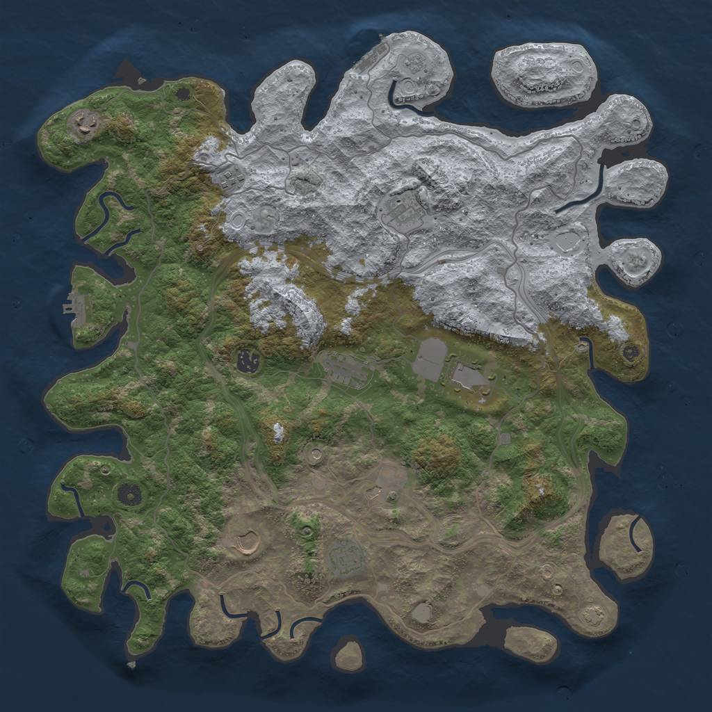 Rust Map: Procedural Map, Size: 4500, Seed: 1693908989, 16 Monuments