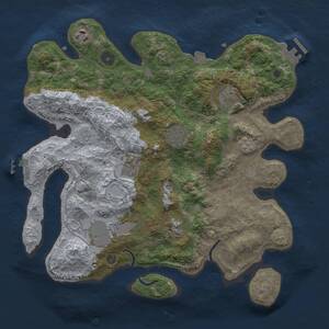 Thumbnail Rust Map: Procedural Map, Size: 3500, Seed: 2063753675, 13 Monuments