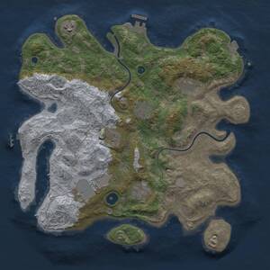 Thumbnail Rust Map: Procedural Map, Size: 3500, Seed: 2063753675, 13 Monuments