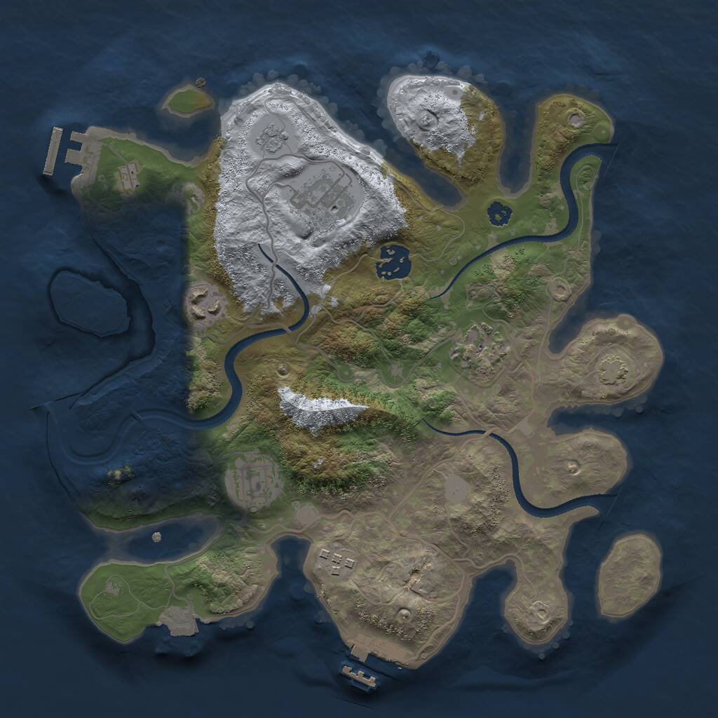 Rust Map: Procedural Map, Size: 3000, Seed: 9379, 11 Monuments