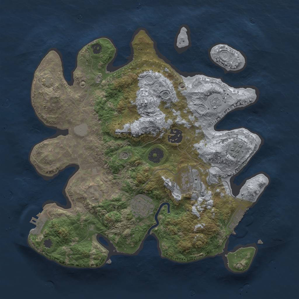Rust Map: Procedural Map, Size: 3000, Seed: 678, 11 Monuments