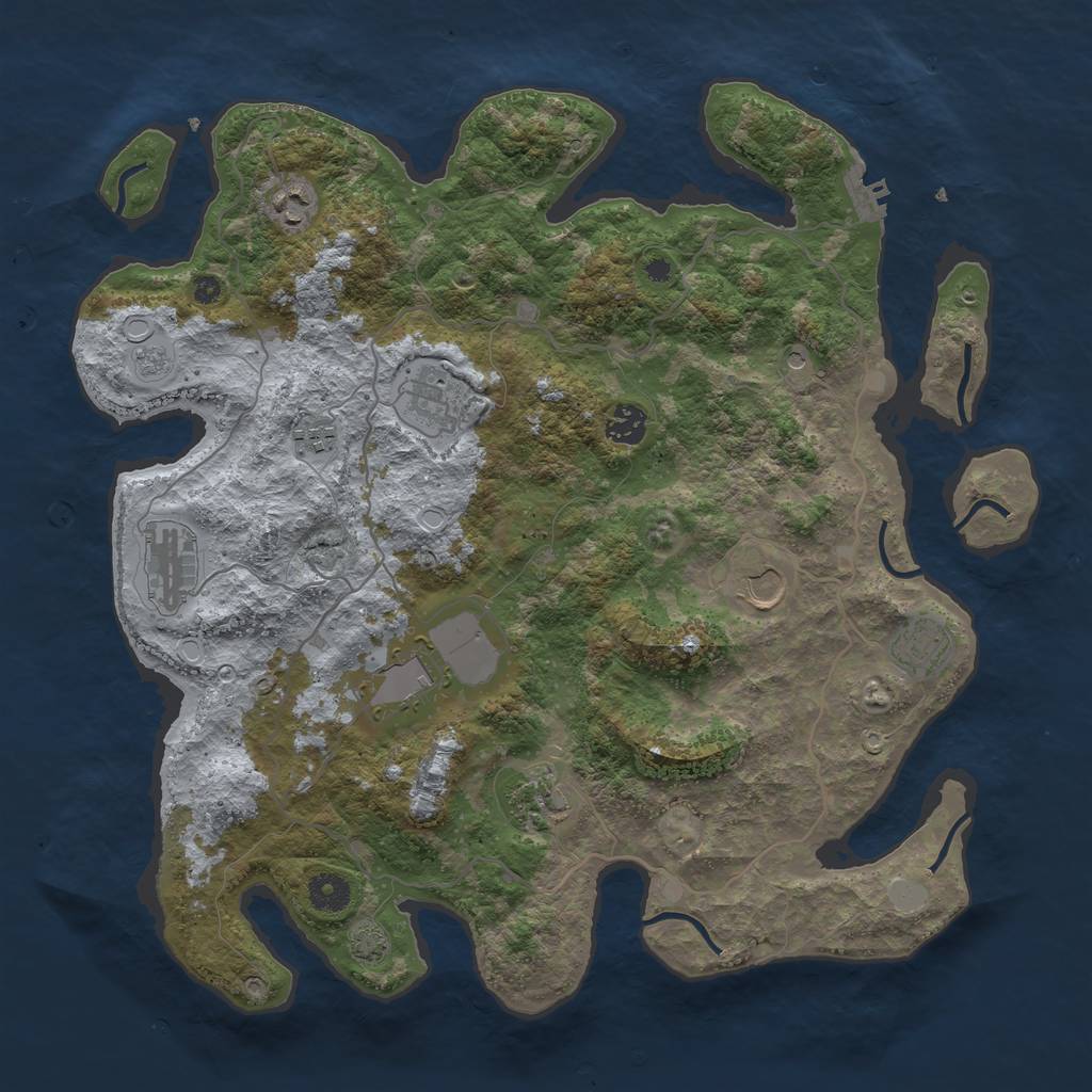 Rust Map: Procedural Map, Size: 4000, Seed: 1533552748, 15 Monuments