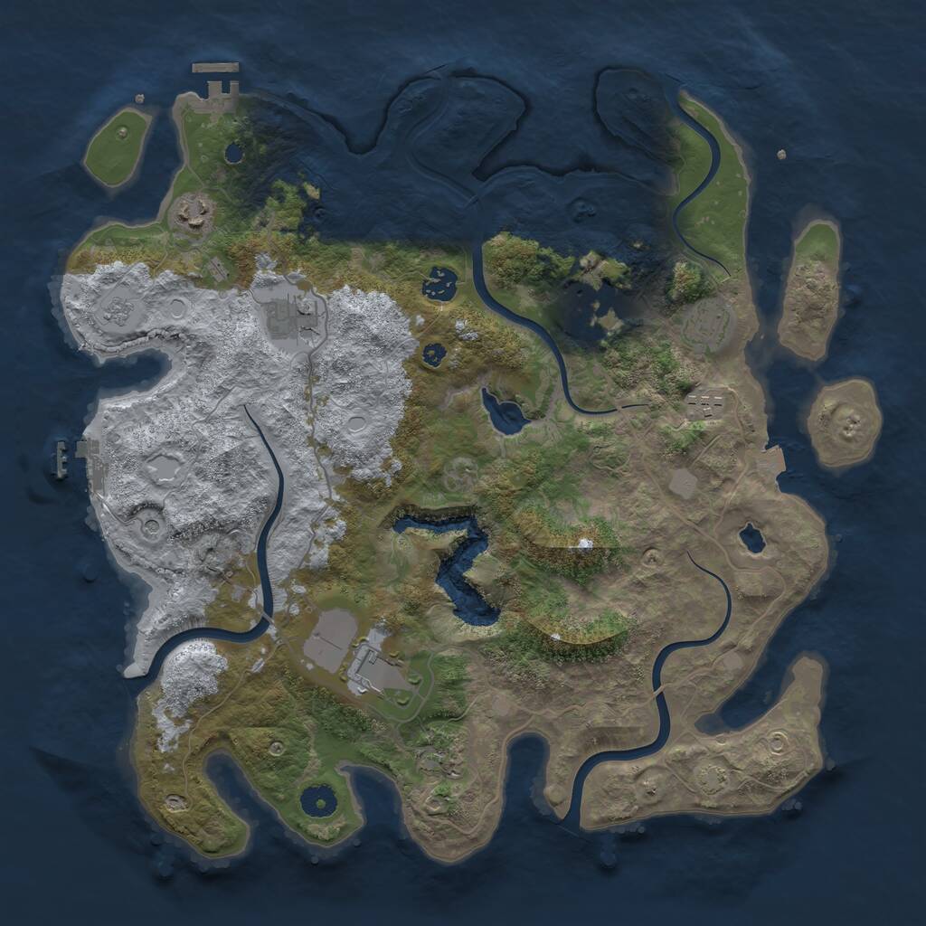 Rust Map: Procedural Map, Size: 4000, Seed: 1533552748, 14 Monuments