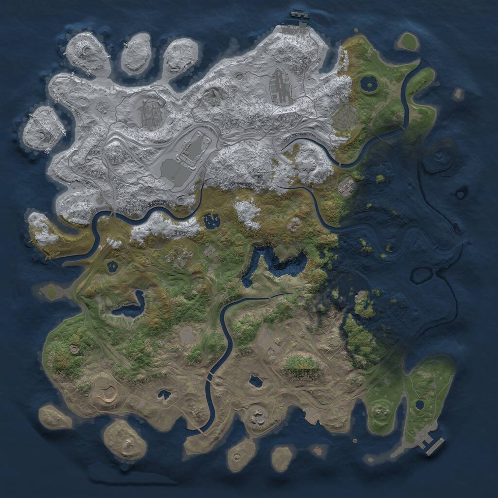 Rust Map: Procedural Map, Size: 4500, Seed: 1177305417, 17 Monuments