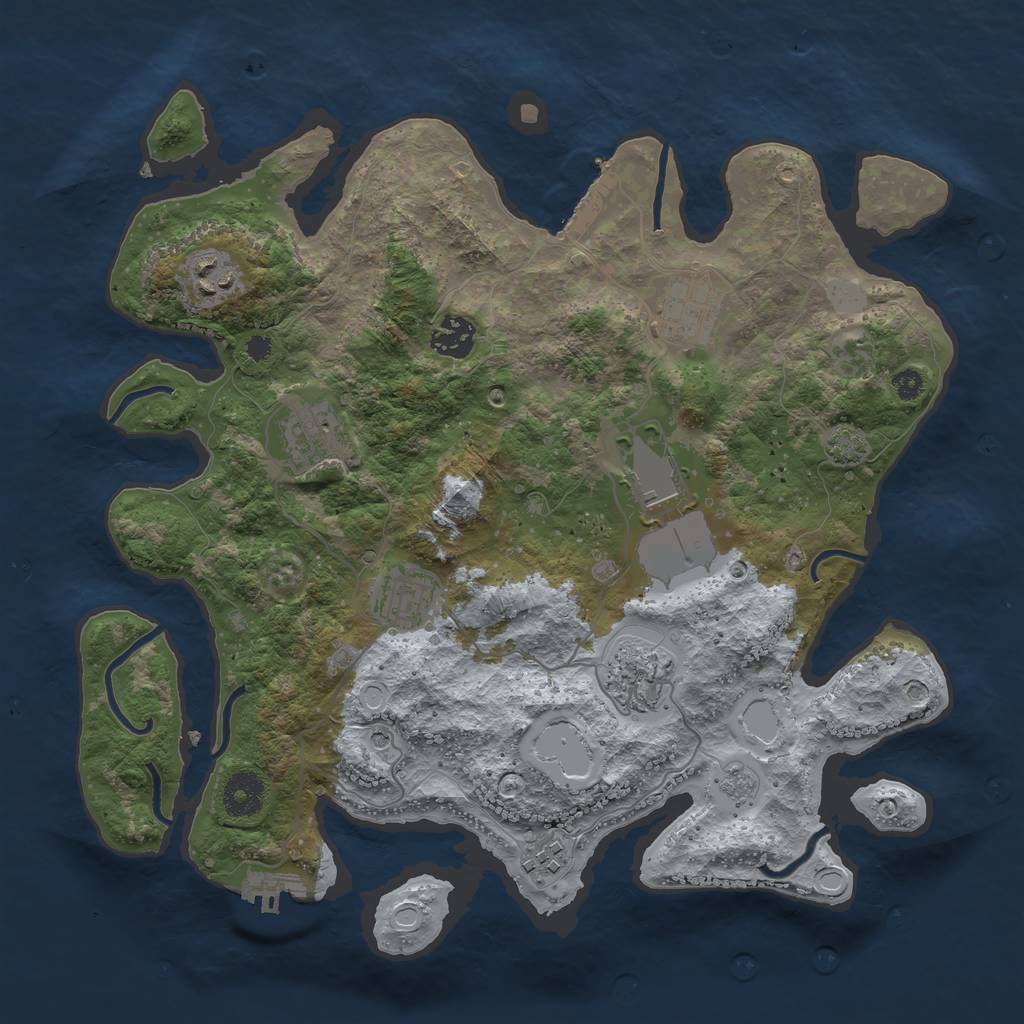 Rust Map: Procedural Map, Size: 3500, Seed: 141906081, 15 Monuments