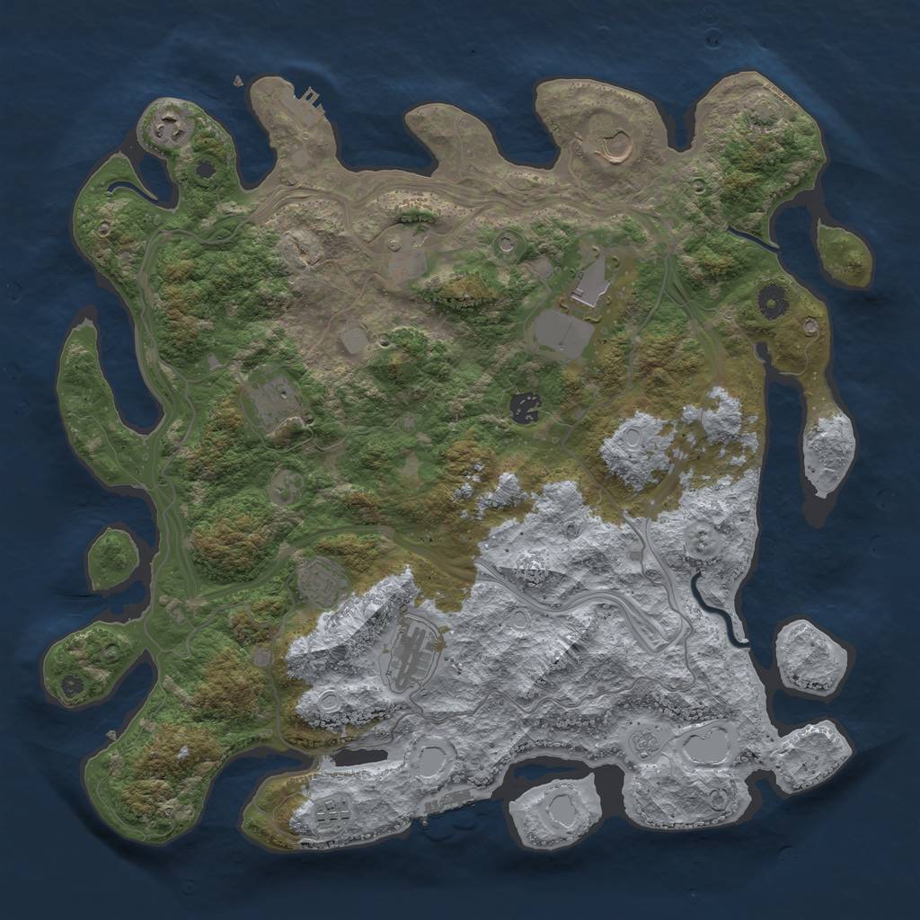 Rust Map: Procedural Map, Size: 4250, Seed: 725638322, 16 Monuments