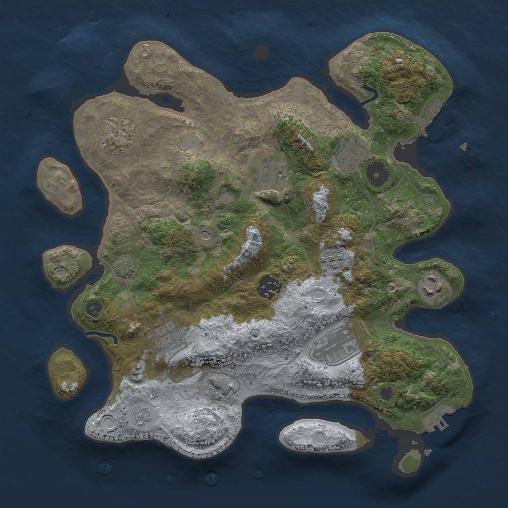 Rust Map: Procedural Map, Size: 3300, Seed: 784320674, 15 Monuments