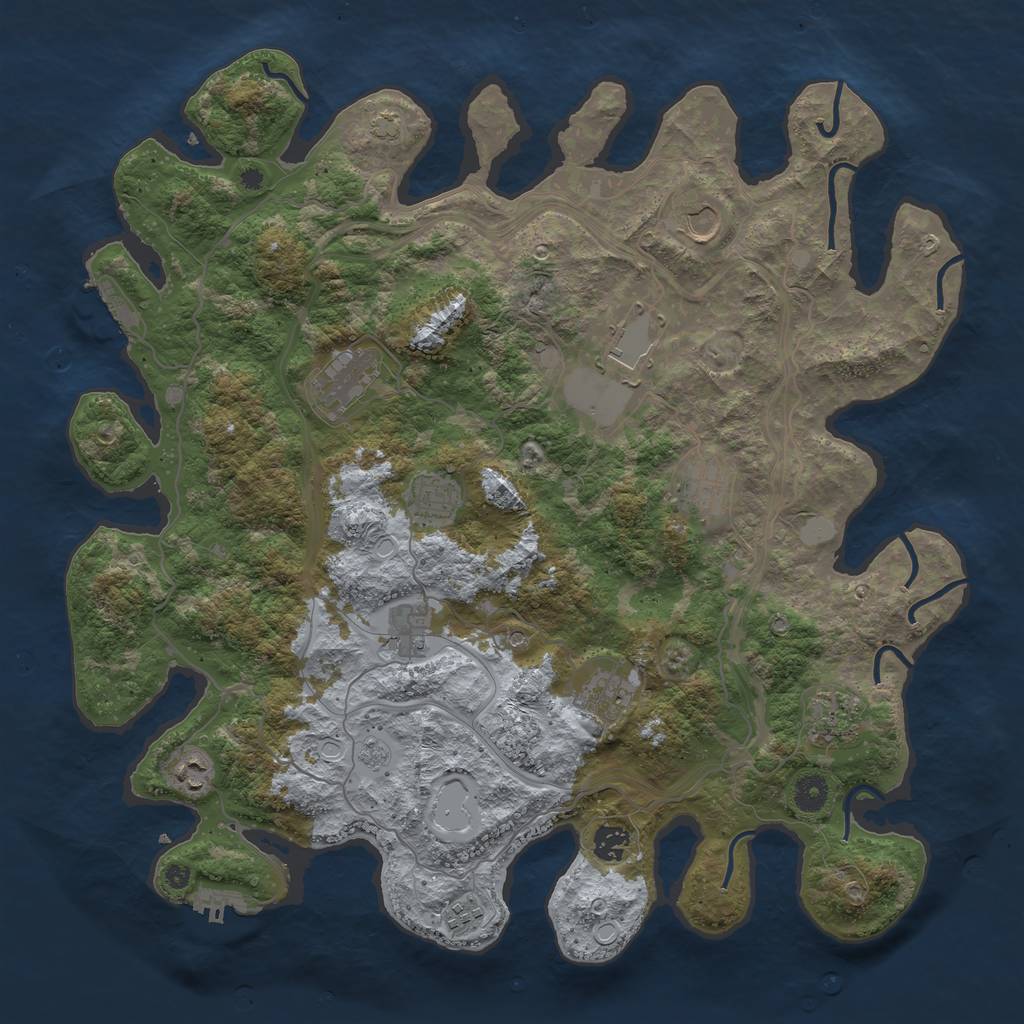 Rust Map: Procedural Map, Size: 4250, Seed: 1440507403, 18 Monuments