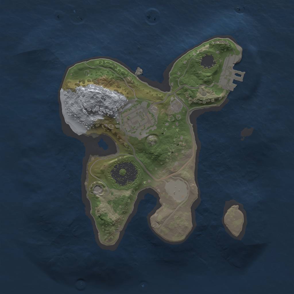 Rust Map: Procedural Map, Size: 1800, Seed: 3486489, 5 Monuments