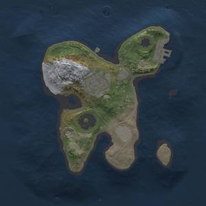 Thumbnail Rust Map: Procedural Map, Size: 1800, Seed: 3486489, 5 Monuments