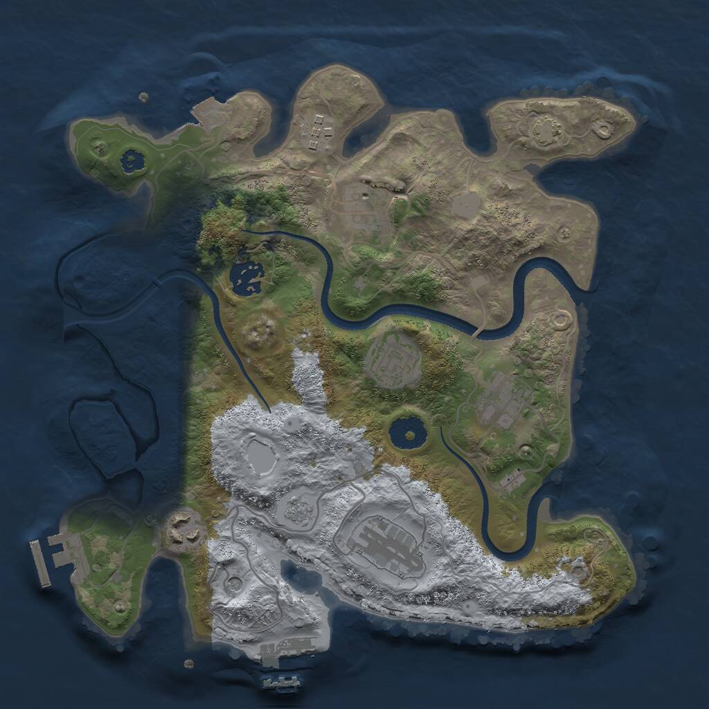 Rust Map: Procedural Map, Size: 3000, Seed: 862639684, 13 Monuments