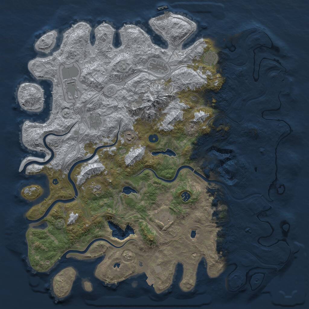 Rust Map: Procedural Map, Size: 5000, Seed: 2113360738, 15 Monuments