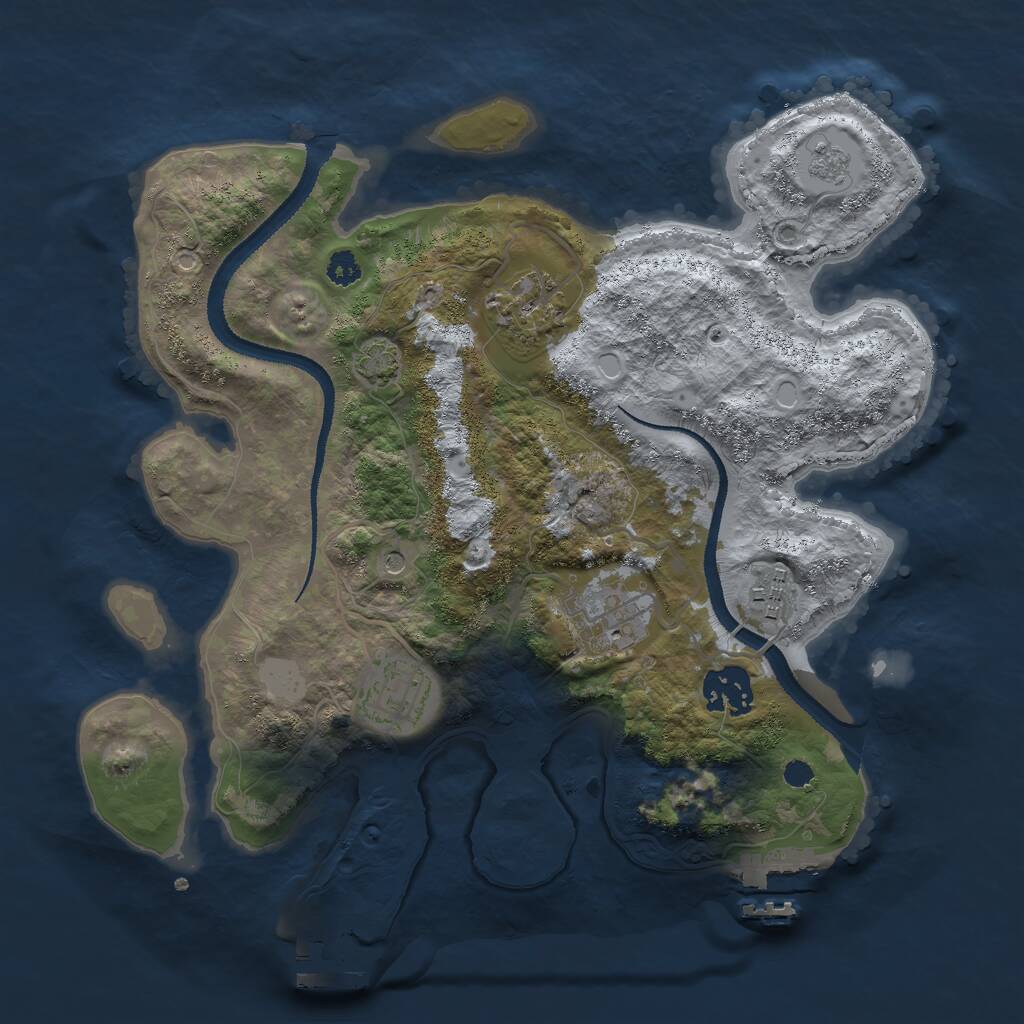 Rust Map: Procedural Map, Size: 3000, Seed: 2055521320, 11 Monuments