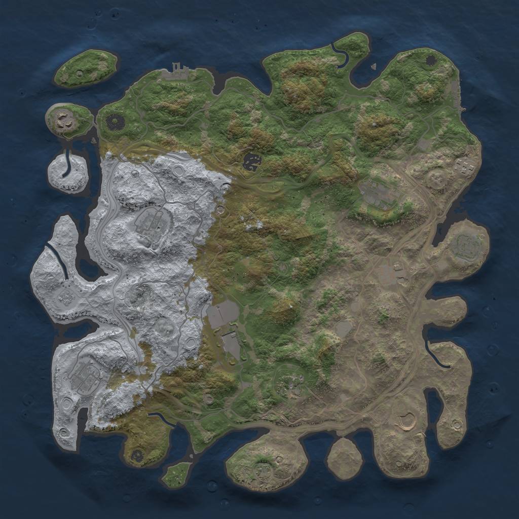 Rust Map: Procedural Map, Size: 4250, Seed: 1679901971, 18 Monuments