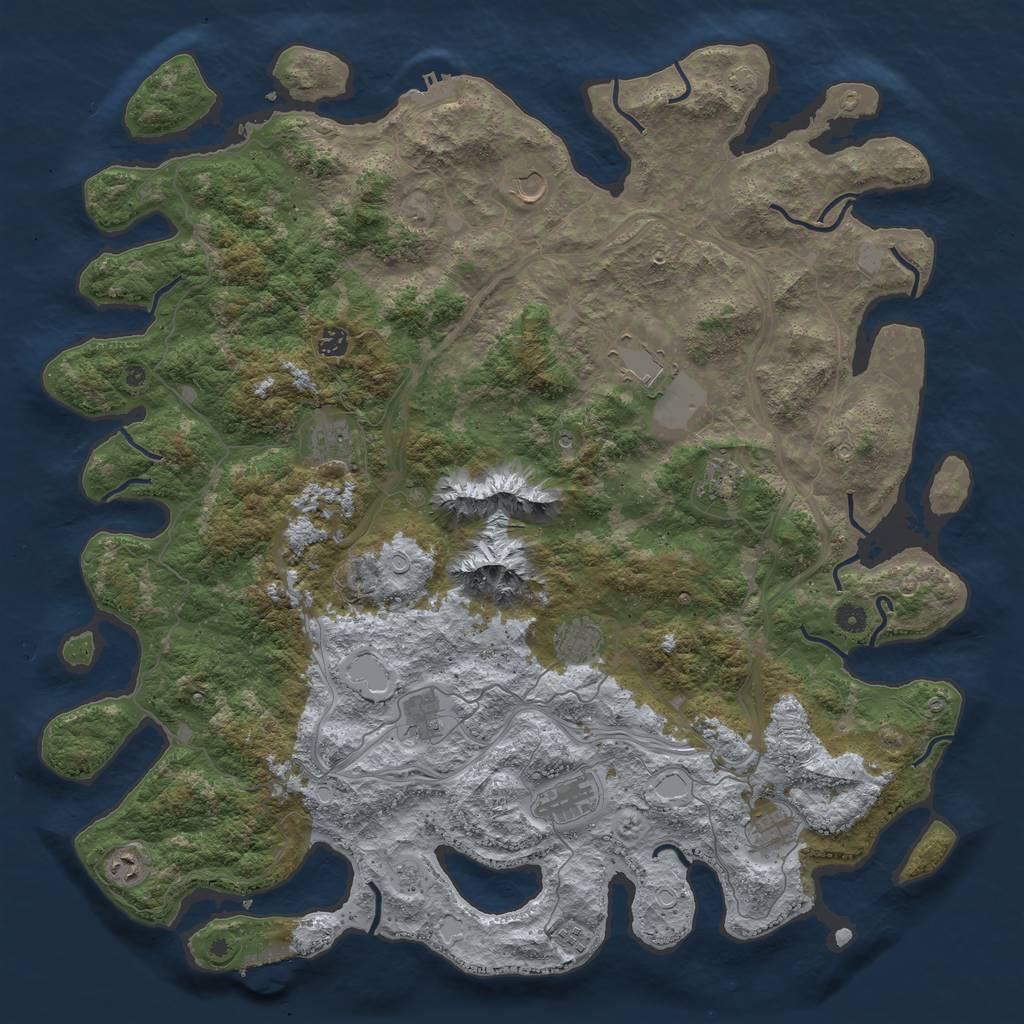 Rust Map: Procedural Map, Size: 5000, Seed: 2787, 18 Monuments