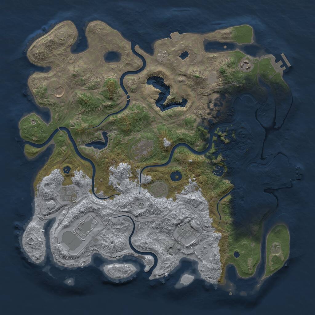 Rust Map: Procedural Map, Size: 4250, Seed: 4577744, 16 Monuments