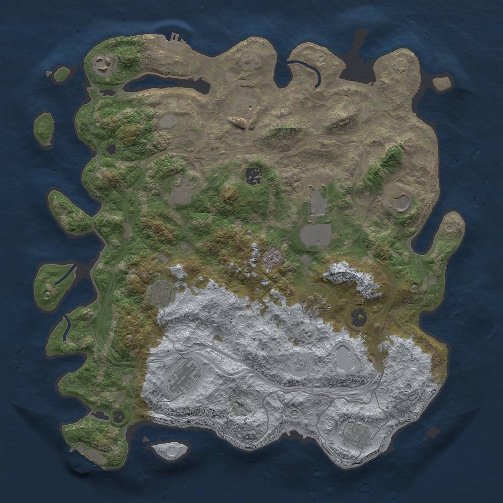 Rust Map: Procedural Map, Size: 4250, Seed: 228029151, 18 Monuments