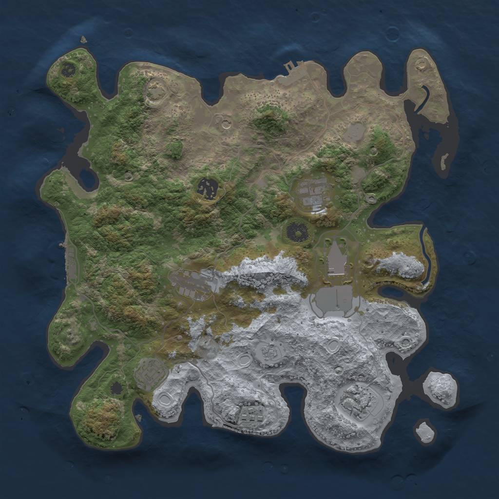 Rust Map: Procedural Map, Size: 3500, Seed: 1605187990, 14 Monuments