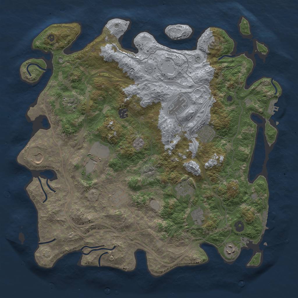 Rust Map: Procedural Map, Size: 4250, Seed: 2875330, 18 Monuments