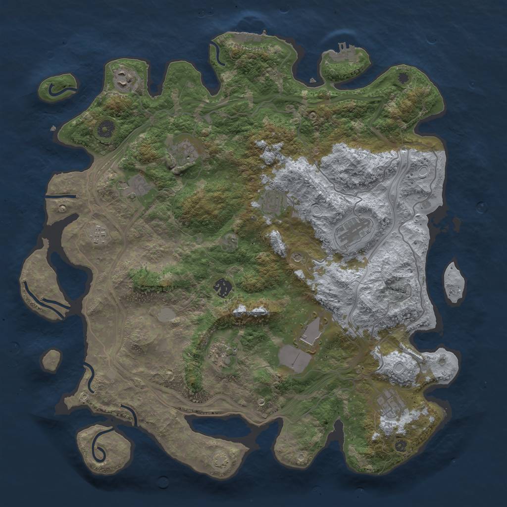 Rust Map: Procedural Map, Size: 4250, Seed: 826458251, 16 Monuments