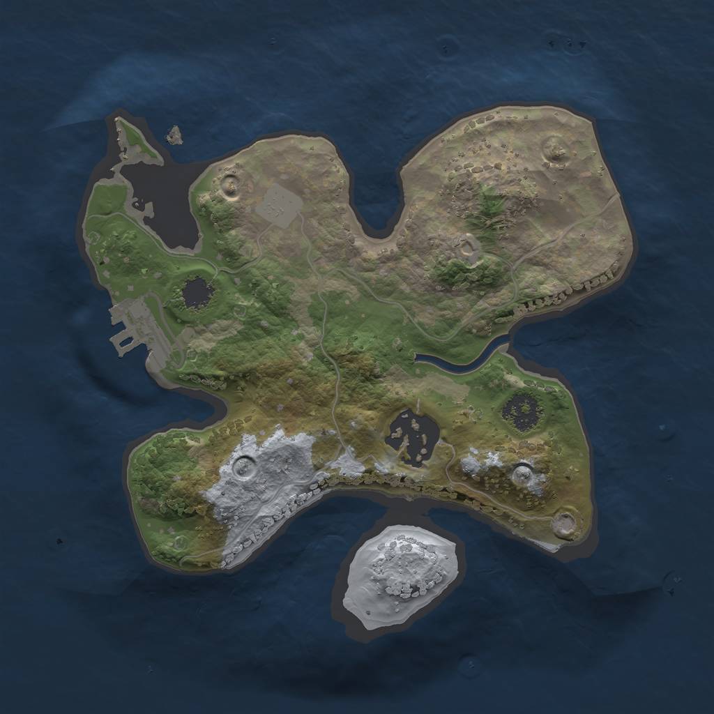 Rust Map: Procedural Map, Size: 2000, Seed: 1520105471, 5 Monuments