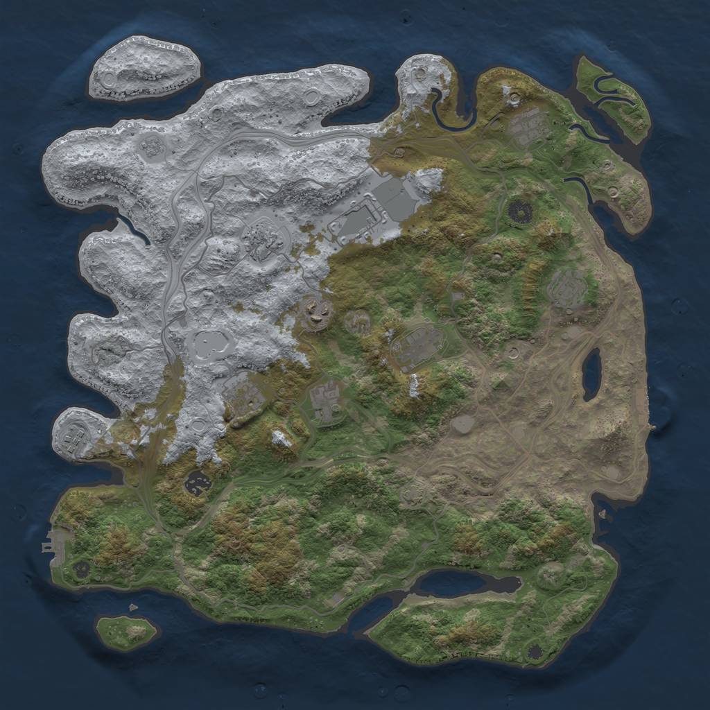 Rust Map: Procedural Map, Size: 4299, Seed: 6660, 17 Monuments