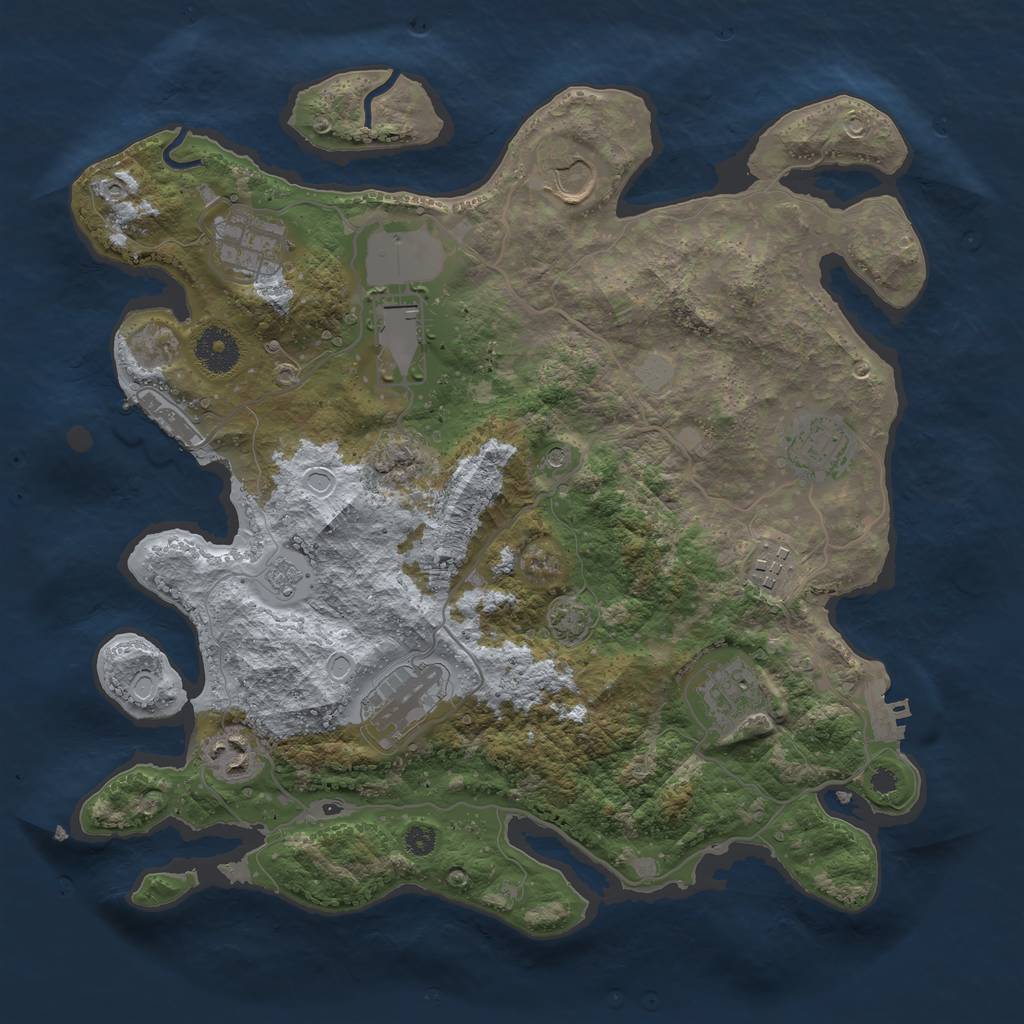 Rust Map: Procedural Map, Size: 3500, Seed: 88364247, 15 Monuments