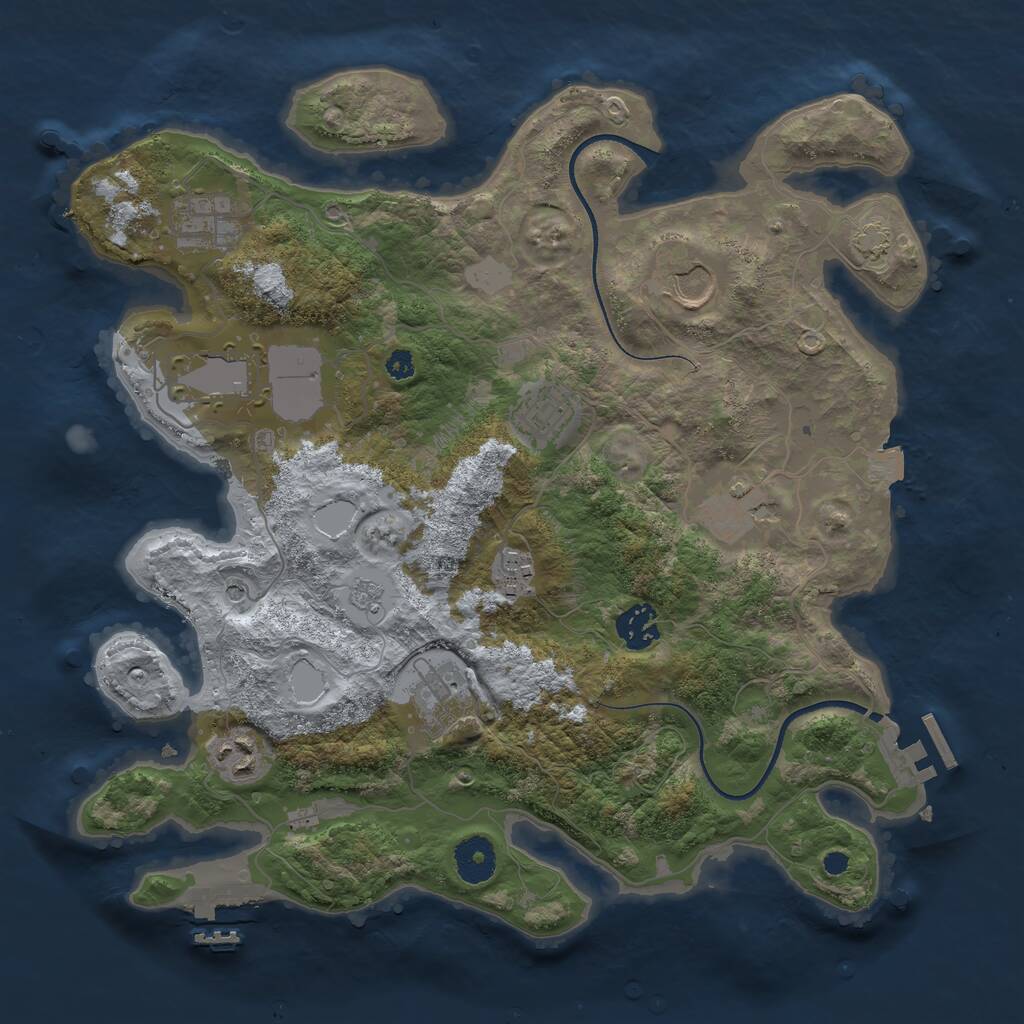 Rust Map: Procedural Map, Size: 3500, Seed: 88364247, 15 Monuments