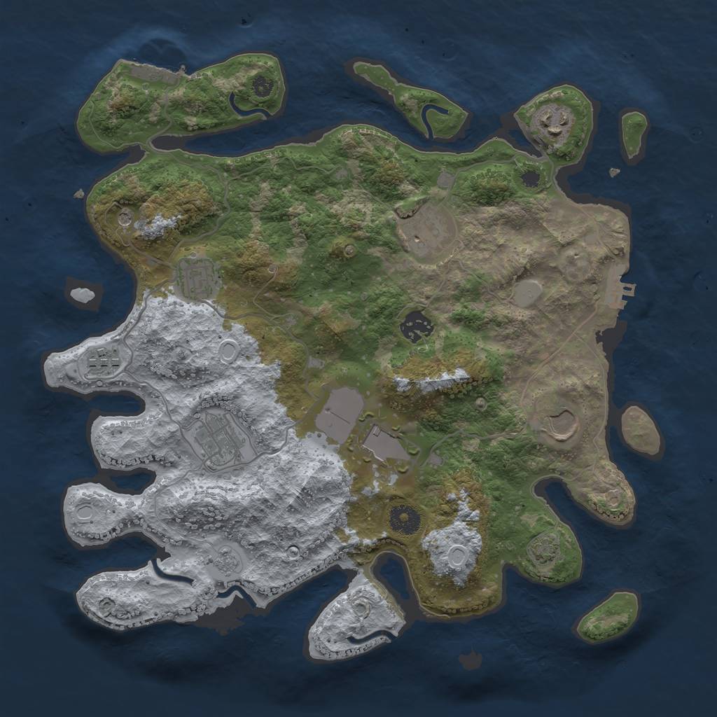 Rust Map: Procedural Map, Size: 3500, Seed: 56486225, 15 Monuments
