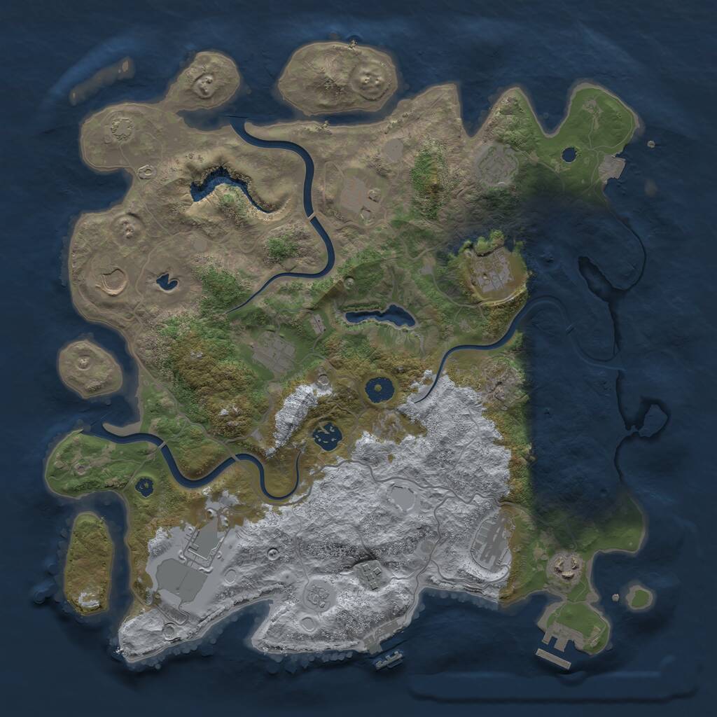 Rust Map: Procedural Map, Size: 4000, Seed: 29014, 16 Monuments