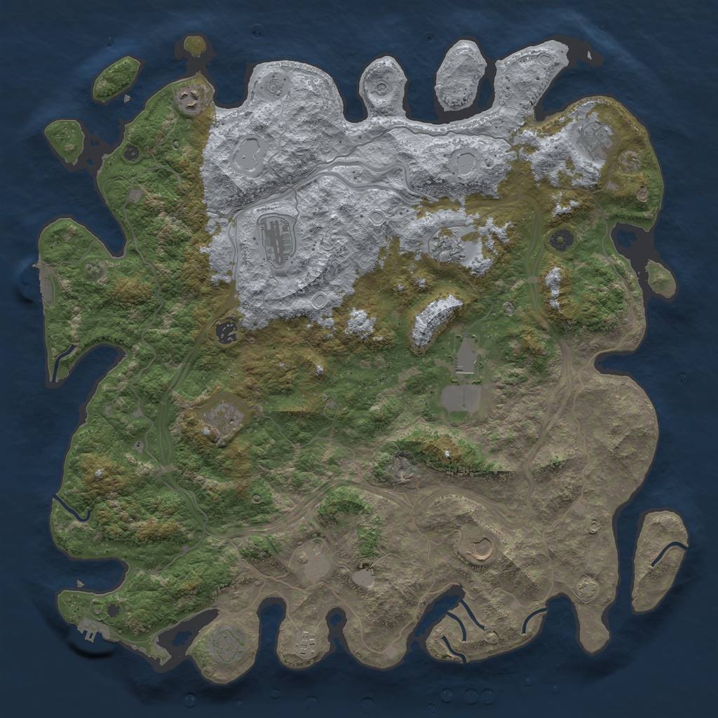 Rust Map: Procedural Map, Size: 4800, Seed: 1630699558, 19 Monuments