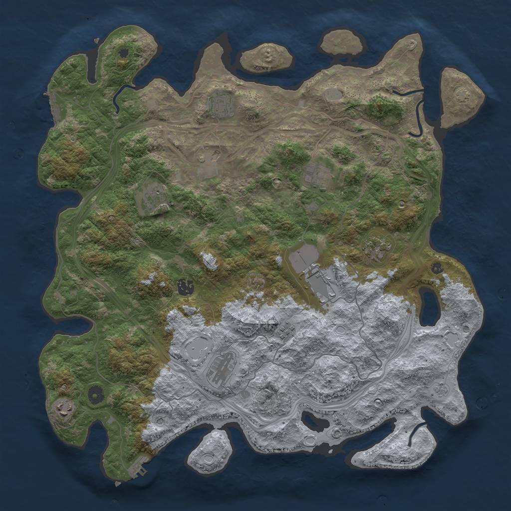 Rust Map: Procedural Map, Size: 4444, Seed: 1740508384, 17 Monuments