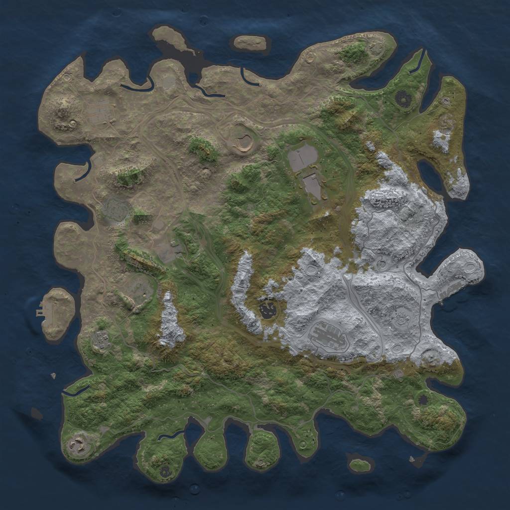 Rust Map: Procedural Map, Size: 4500, Seed: 333565, 17 Monuments