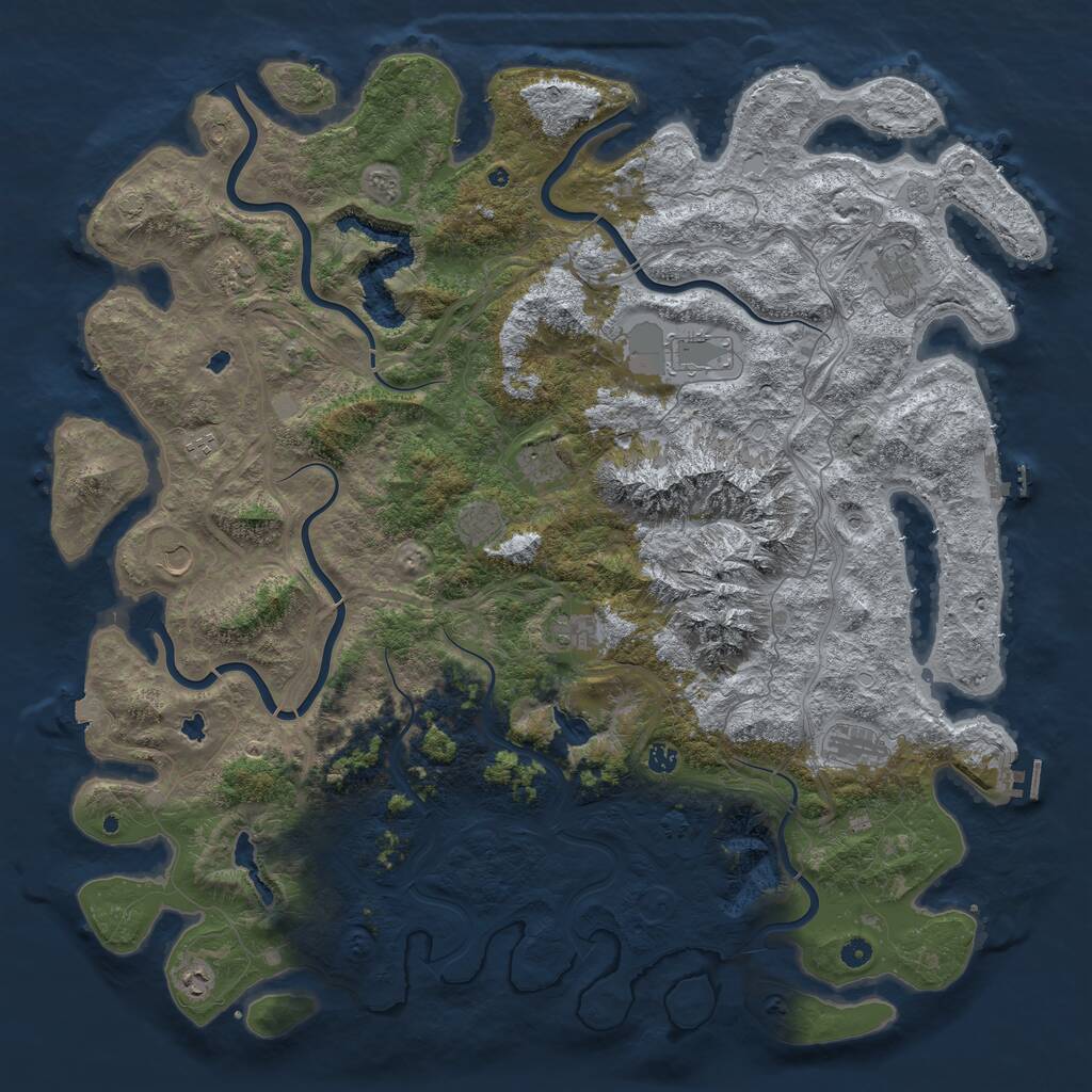 Rust Map: Procedural Map, Size: 5500, Seed: 1016500, 17 Monuments