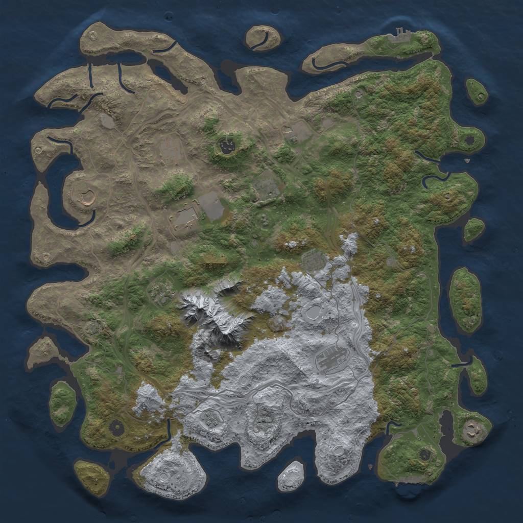 Rust Map: Procedural Map, Size: 5000, Seed: 948662756, 18 Monuments