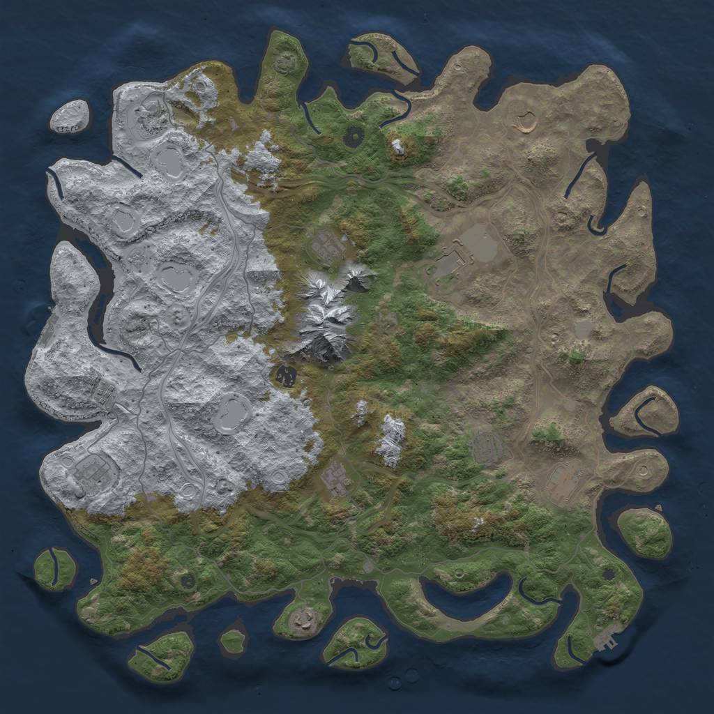 Rust Map: Procedural Map, Size: 5000, Seed: 123275494, 18 Monuments
