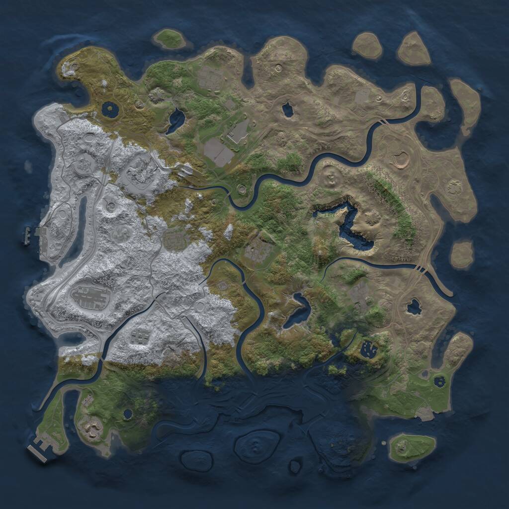 Rust Map: Procedural Map, Size: 4500, Seed: 256958, 17 Monuments