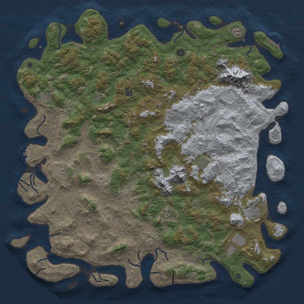 Rust Map: Procedural Map, Size: 5952, Seed: 1337, 18 Monuments